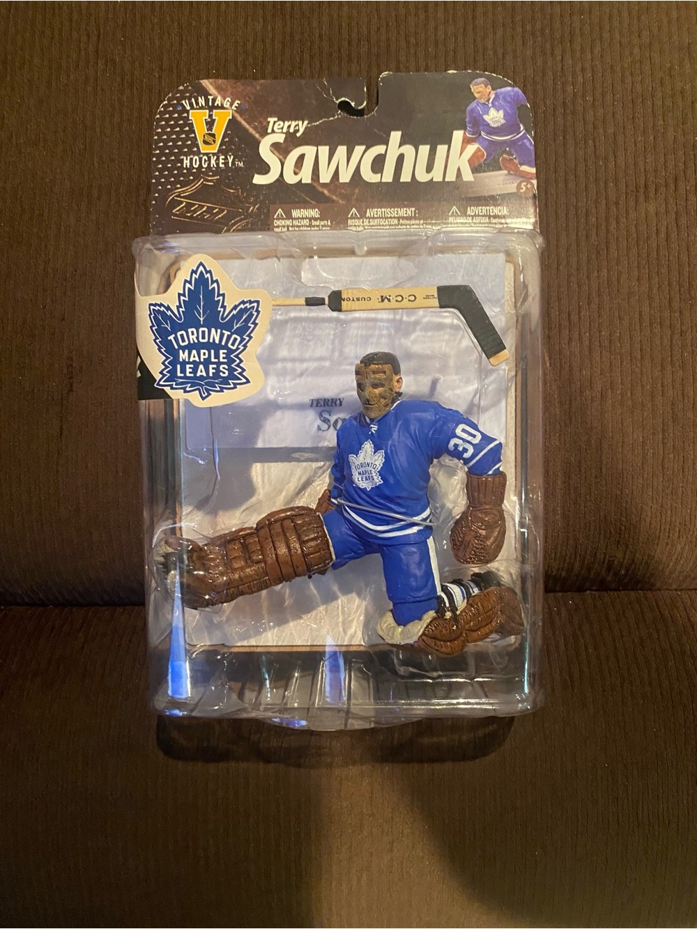 VINTAGE Hockey Terry Sawchuk Toronto Maple Leafs Blue Figure Rare